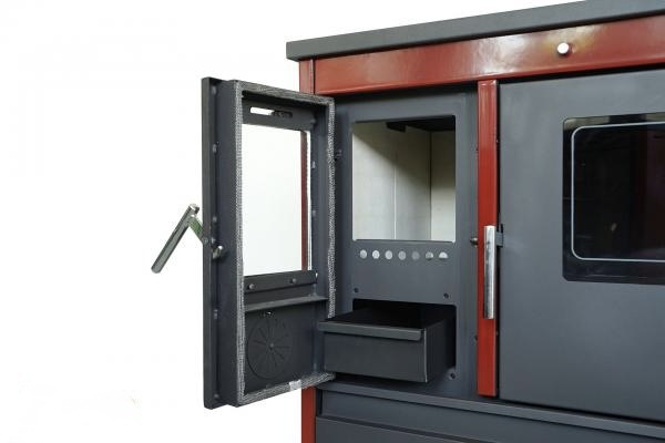 Sporák na tuhé palivo Gama smalt 11kw Pravý červený 3