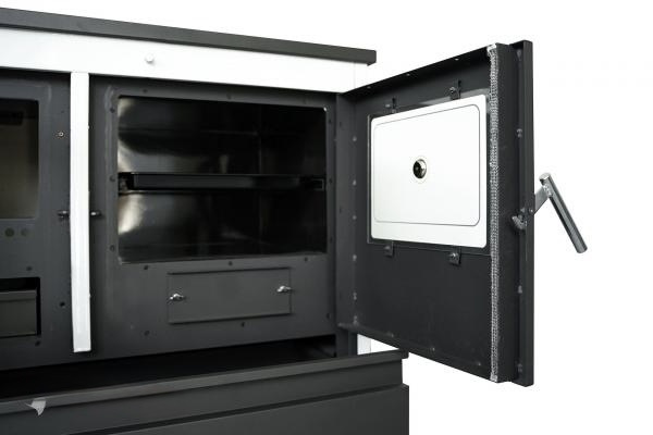 sporák na tuhé palivo Gama smalt 11kw Pravý bílý 2