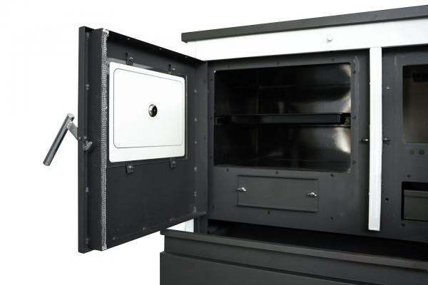 sporák na tuhé palivo Gama smalt 11kw Levý bílý 3