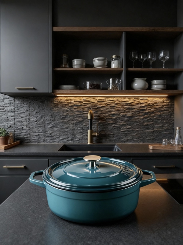 HÓSSE 20cm - 2,6 l modrý litinový hrnec 1