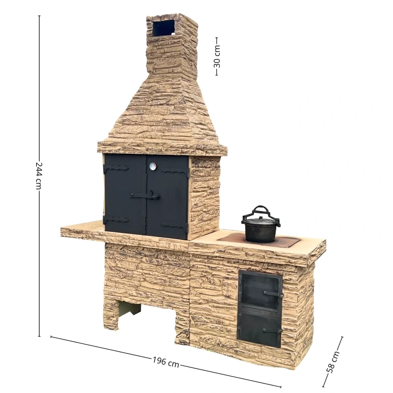 Betonový gril - udírna a sporák ORAVA 2